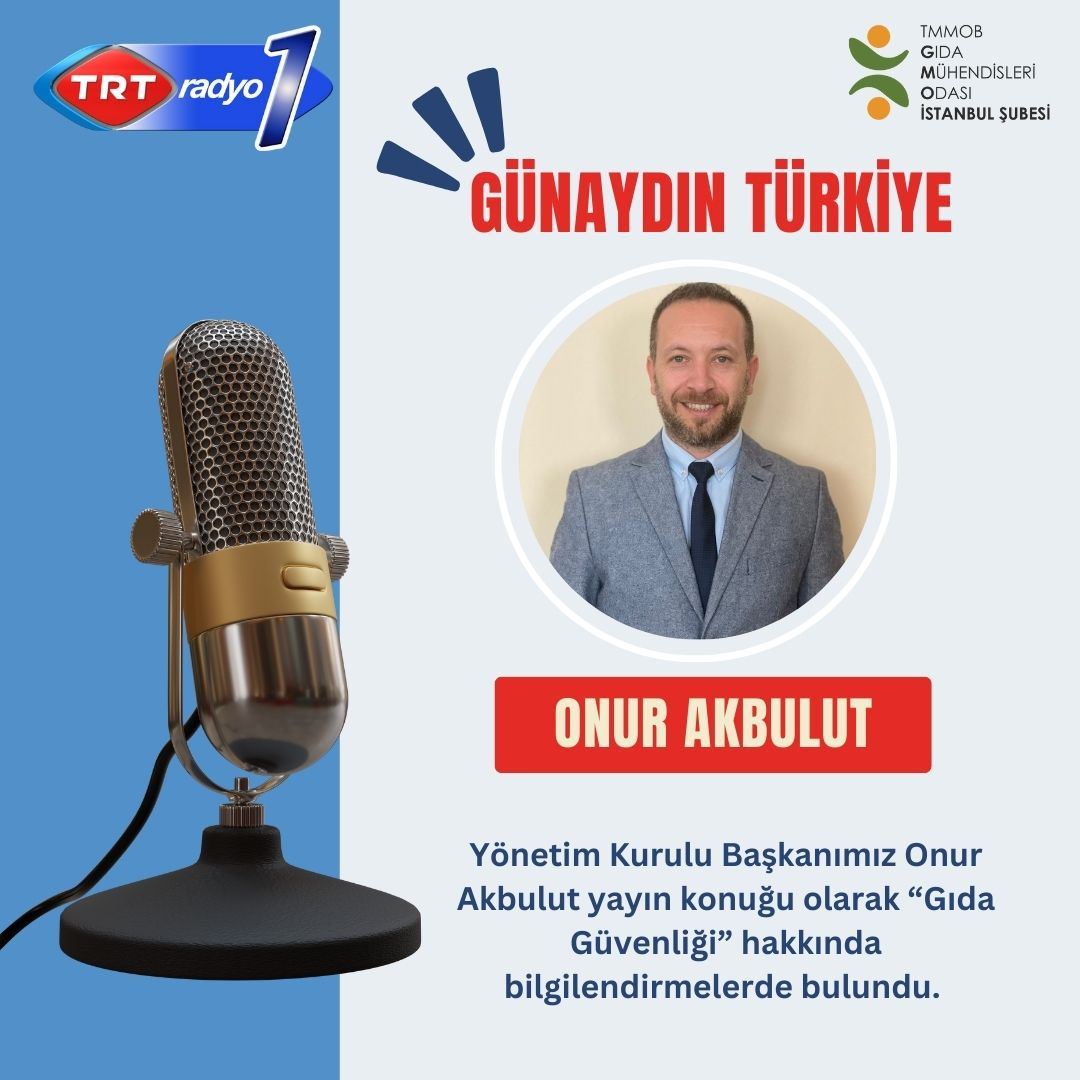  TRT RADYO1- GÜNAYDIN TÜRKİYE PROGRAMI / YÖNETİM KURULU BAŞKANIMIZ ONUR AKBULUT YAYIN KONUĞU OLARAK BİLGİLENDİRMELERDE BULUNDU