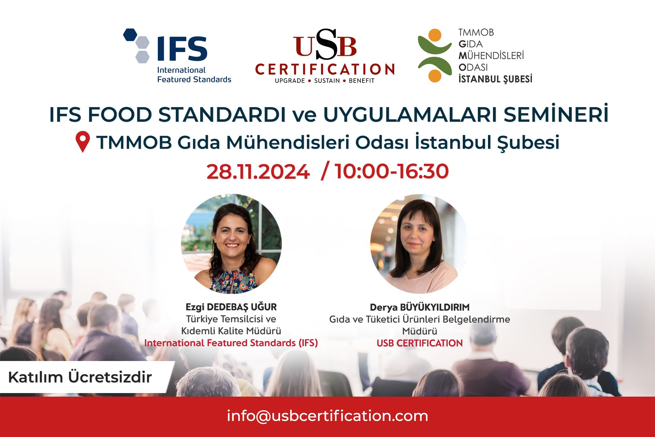 📢 YÜZ YÜZE/ IFS FOOD STANDARDI VE UYGULAMALARI SEMİNERİ DUYURUSU