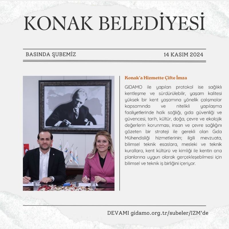 KONAK BELEDİYESİ İLE PROTOKOL - BASINA YANSIYANLAR