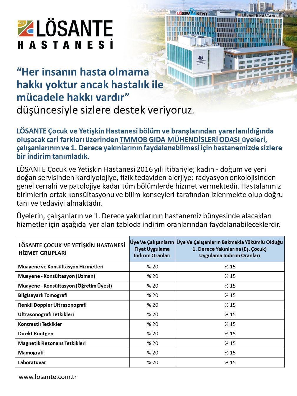 LÖSANTE HASTANESİ ANLAŞMASI