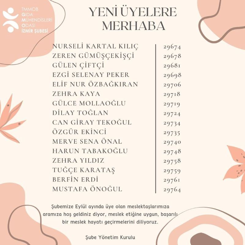 YENİ ÜYELERE MERHABA