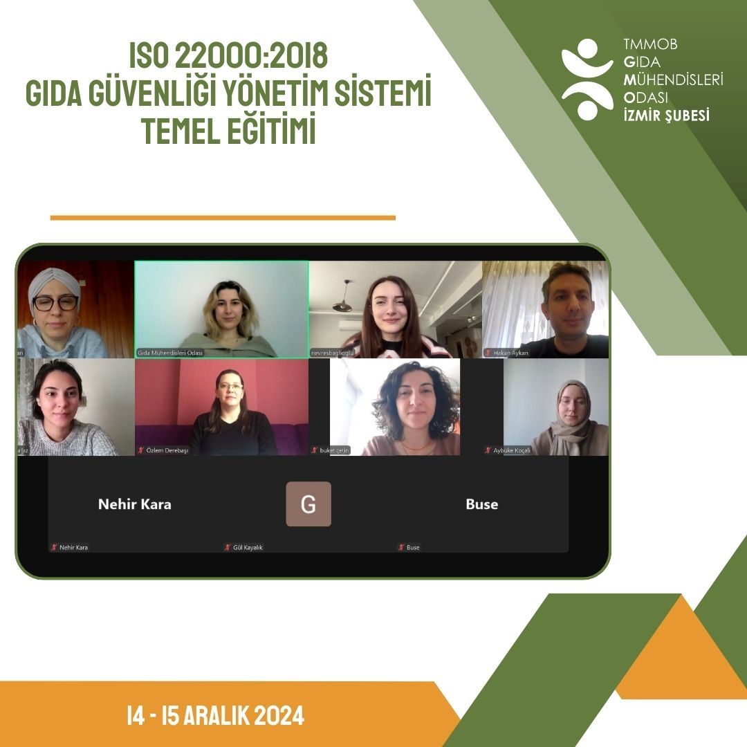 ISO 22000:2018 GIDA GÜVENLİĞİ YÖNETİM SİSTEMİ TEMEL EĞİTİMİMİZİ GERÇEKLEŞTİRDİK