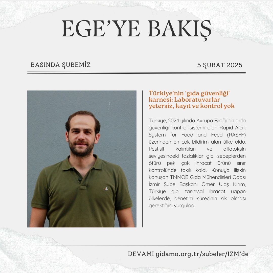 EGE’YE BAKIŞ: TÜRKİYE'NİN 'GIDA GÜVENLİĞİ' KARNESİ: LABORATUVARLAR YETERSİZ, KAYIT VE KONTROL YOK