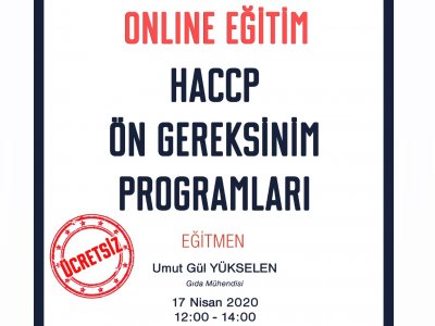 HACCP ÖN GEREKSİNİM PROGRAMLARI ONLİNE EĞİTİMİ